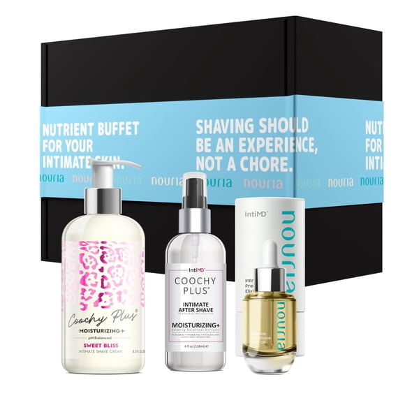 Kit de afeitado IntiMD Coochy Plus HydroLock MOISTURIZING+ 3-Steps