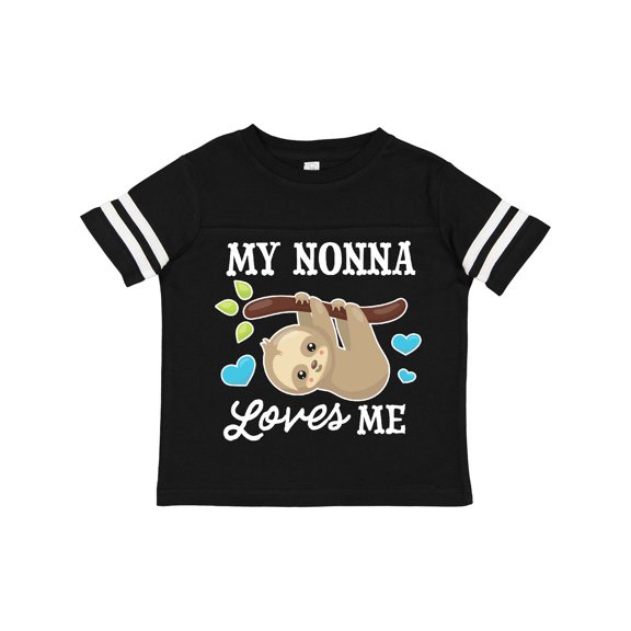 Inktastic My Nonna Loves Me with Sloth and Hearts Boys or Girls Toddler T-Shirt