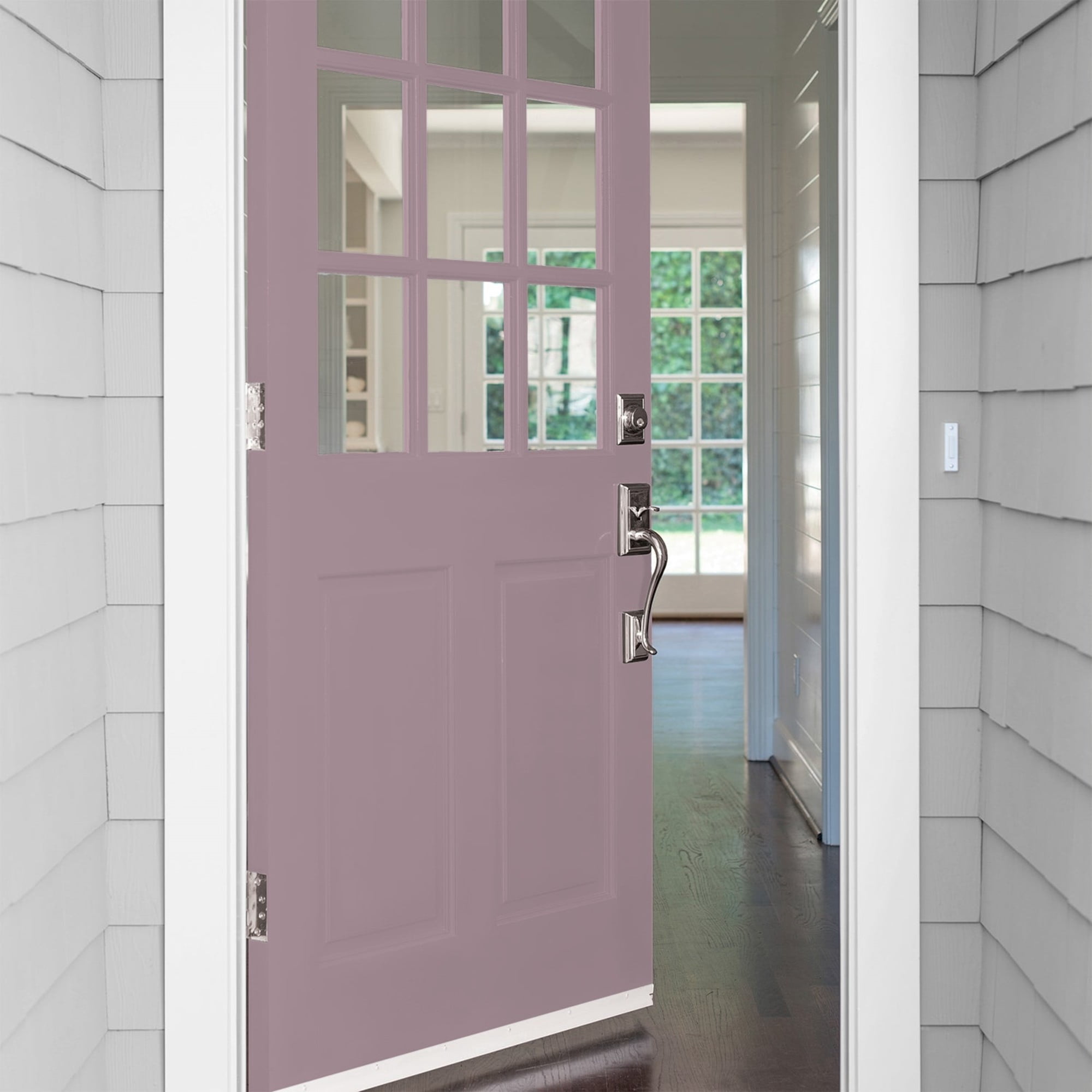 Glidden One Coat Gothic Amethyst / Purple Satin Exterior Paint with Primer, 5 Gallon
