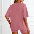 thumbnail image 5 of vigerkar 2 Piece Sets for Women Summer 2026 Lounge Short Set Spring Matching Biker Shorts V Neck Oversized Shirt Clothing (Pink, S), 5 of 6