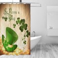 thumbnail image 3 of JOOCAR Green Leprechaun Hat and Clover in Vintage St. Patrick's Day 72X72 inches Polyester Fabric Spring Festival Shower Curtain Set Fantastic Decorations Bath Curtain, 3 of 7