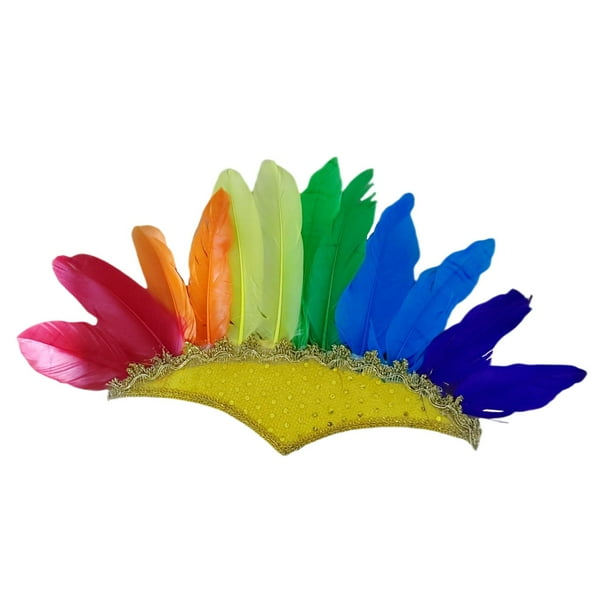 Diadema de plumas, tocado de plumas indias, accesorios para niños, tocados, carnaval multicolor