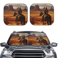 thumbnail image 6 of Lsque Western Desert Cowboy Cloud 2 PCS Windshield Sun Shade | CarFoldable Window Covers | Car Accessories Reflect UV for Universal Cars SUV Truck | Medium, 6 of 7