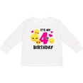 thumbnail image 3 of Inktastic Its My 4th Birthday with Smiling Emoticons Girls Long Sleeve Toddler T-Shirt, 3 of 5