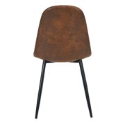 FurnitureR Mid Century Modern Set of 4 Reception Chairs, Industrial Upholstered Chairs with Metal Legs for Office, Lobby, or Waiting Room, Easy Assemble, Brown