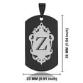 thumbnail image 2 of Stainless Steel Alphabet Letter Z initial Dog Tag Pendant Necklace, 2 of 3
