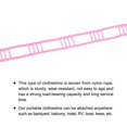 thumbnail image 3 of Unique Bargains 16.4ft Nylon Portable Clothesline Windproof Non Slip Washing Line, Pink 2 Pack, 3 of 5