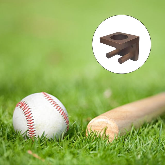 Soporte de Montaje en Pared para Exhibición de Bate de Béisbol, Soportes de Estante de Almacenamiento, Colgador de Bate de Béisbol, Material de Madera de Soledad Titular de bate de béisbol