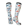 thumbnail image 4 of Balery Watercolor Nautical Printed Novelty Socks Men's Women's Crew Socks Sports Socks Knee High Socks Cotton Socks Quirky and Cool Socks, 4 of 9