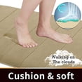 thumbnail image 3 of LAICAIW Memory Foam Bath Mat Large Size, Soft and Comfortable, Super Water Absorbent, Non-Slip, Thick, Machine Washable (24 x 17 Inch, Camel), 3 of 7