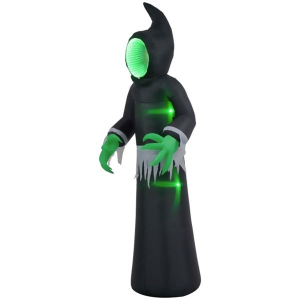 96.5IN Inflatable Mirror Face Ghost Halloween Decor with LED Lights Waterproof Polyester Blow Up Yard Ornament
