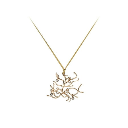 Beauty and the Beast Gold Tone Branches Necklace w/Gift