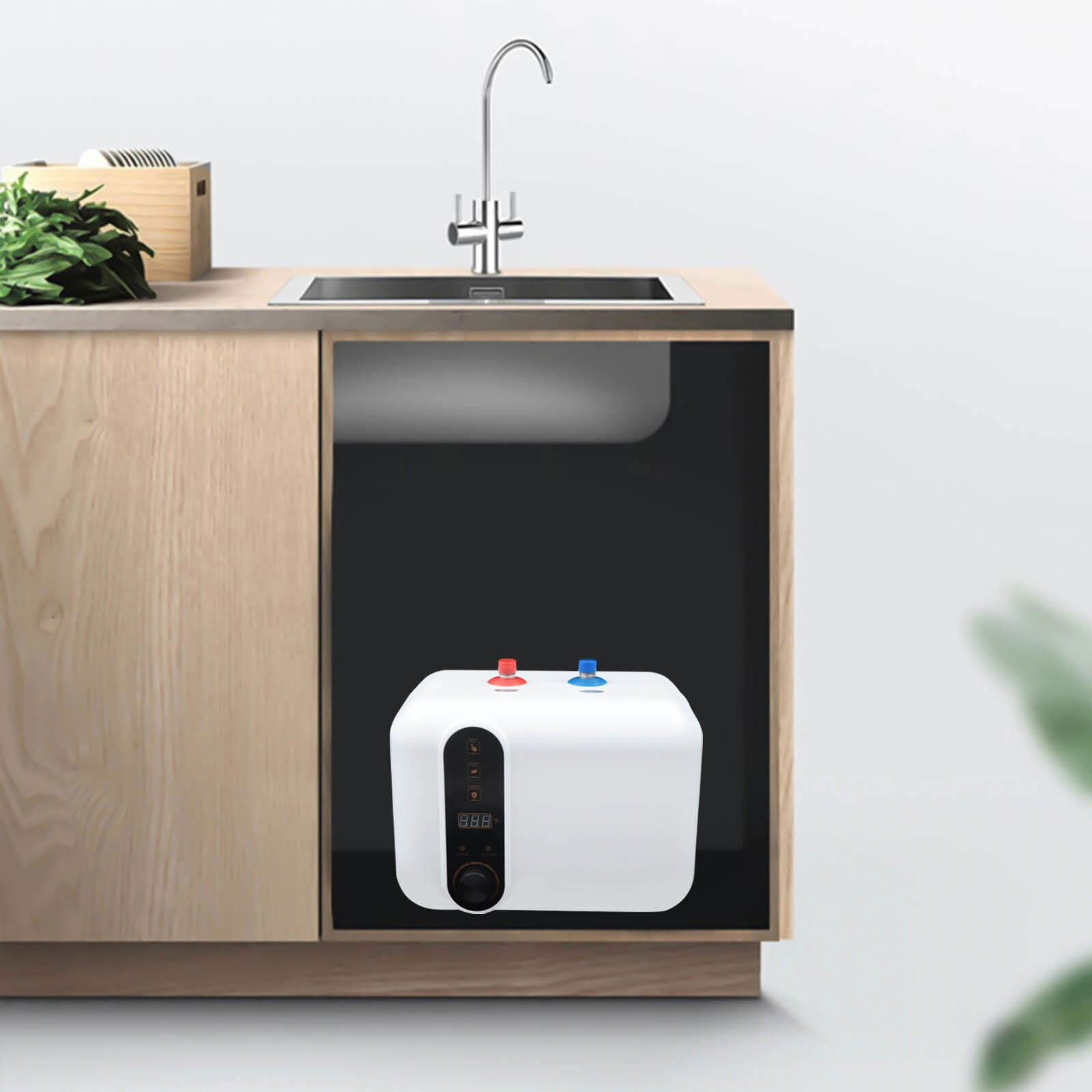Electric Hot Water Heater Small Compact Tank Storage, 1.5KW Kitchen Instant Under Sink Counter Cupboard, RV 1 PCs