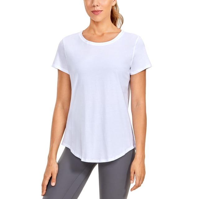 Remera CRZ YOGA de Algodón Pima Suelta Casual Blanca M