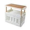 thumbnail image 5 of koolsoo Camping Storage Box Collapsible Storage Bin with Wooden Lid and Handle Trunk Organizer Container for Fishing Traveling Picnic White, 5 of 8