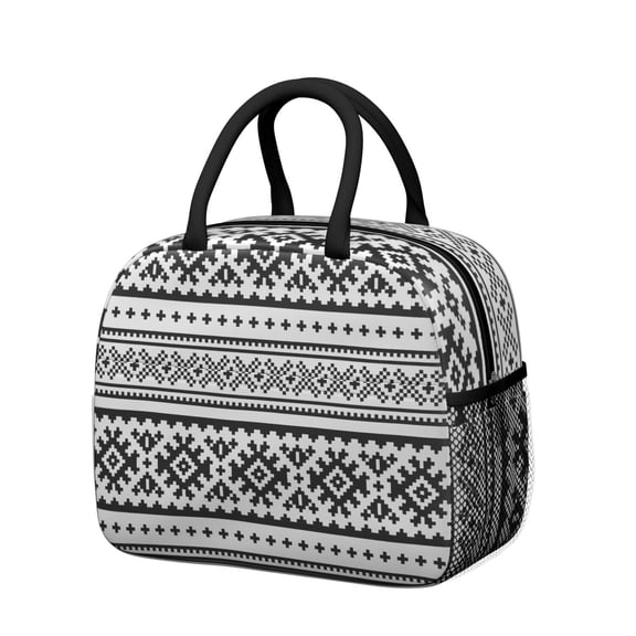 Reusable Thermal Lunch Bag, Waterproof Insulated Lunch Tote for Adults, Leak-Proof Easy to Clean Food Storage Bag with Outer Pocket, Sturdy Portable Lunch Box for Commuters & Students