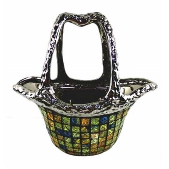 Decorative Ceramic & Glass Purse Flower Vase - 12.5 x 5.5 x 7.5 in.