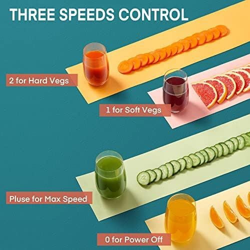 Juicer Machines,  3" Wide Mouth Juicer Extractor Max Power 800W, for Vegetable and Fruit with 3-Speed Setting, 400W Motor, Easy to Clean
