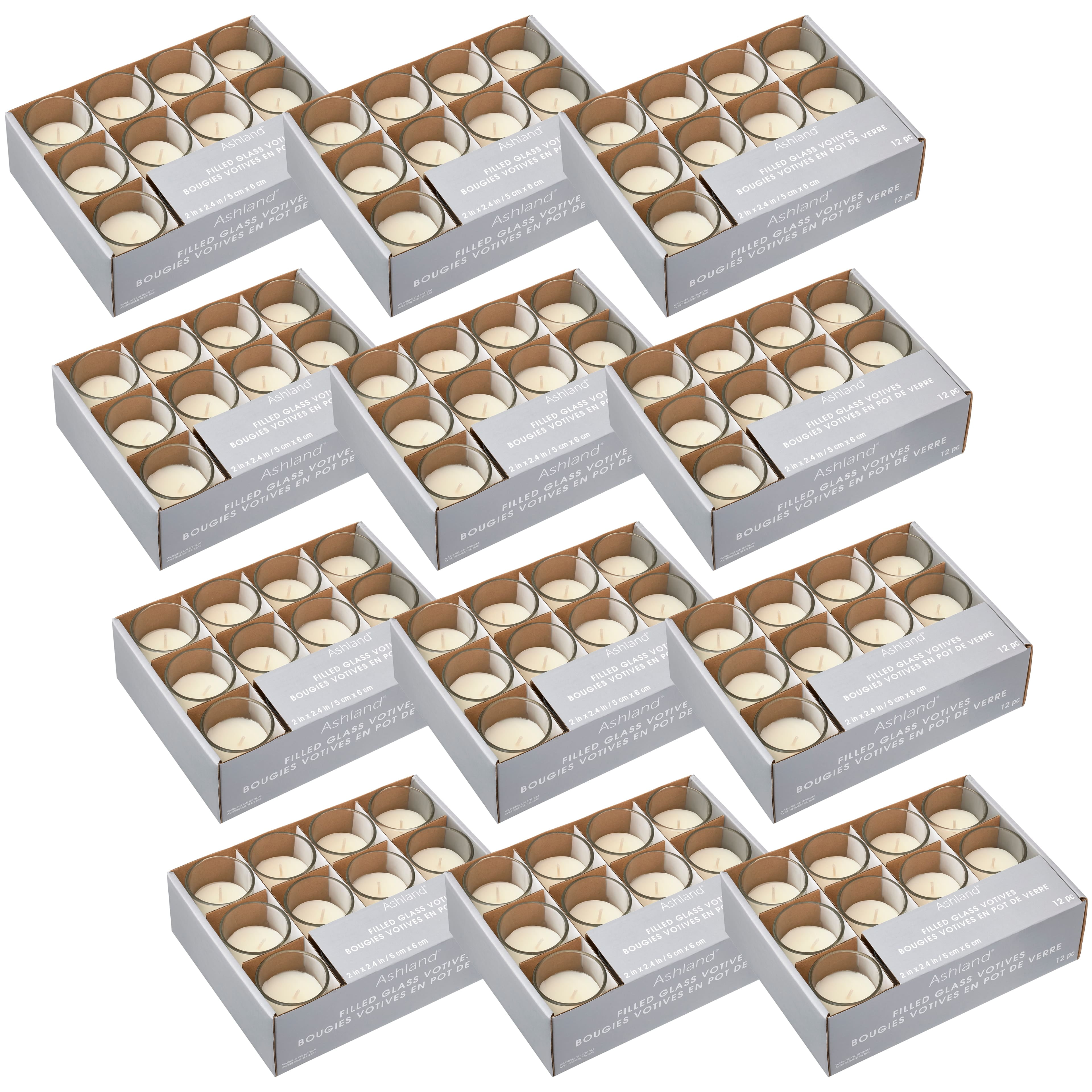MICHAELS Bulk 12 Packs 12 ct. (144 total) Ivory Glass Votive Candles by Ashland® Basic Elements