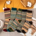 thumbnail image 6 of Visland Men Women Knitted Socks, Fashion Casual Vintage Pattern Thick Soft Cozy Woolen Yarn Winter Foot Warm Middle Tube Crew Socks for Daily Wear, 6 of 7