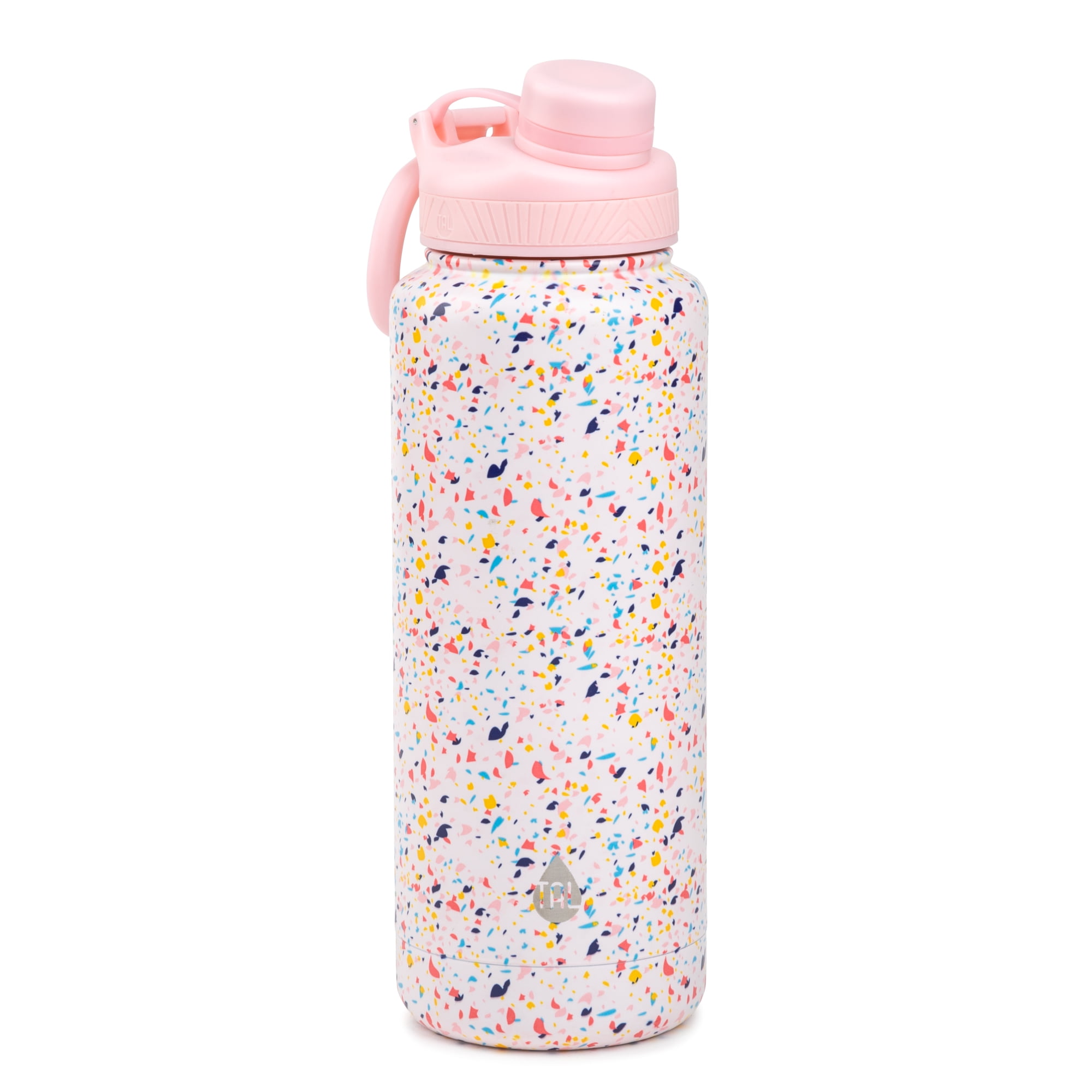 TAL 40 oz Confetti Insulated Stainless Steel Water Bottle with Screw Cap and Flip-Top Lid