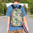 thumbnail image 4 of Rateoe Tropical Flowers Pattern Student Backpack Water-resistant Backpack 15-inch Laptop Backpack Lightweight Adjustable School Backpack, 4 of 6