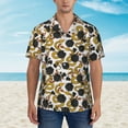 thumbnail image 4 of Balery Snake And Rose Print Men's Hawaiian Shirts Short Sleeve Beach Shirt Relaxed Fit Vacation Button Down Shirts-Large, 4 of 9