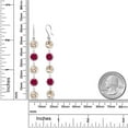 thumbnail image 2 of Gem Stone King 7.60 Ct Round Peach Morganite Red Created Ruby 925 Sterling Silver Earrings, 2 of 2