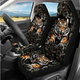 thumbnail image 2 of Yuyamidu Camo Tiger 14 Pcs Car Seat Covers Full Set with Auto Steering Wheel Cover Armrest Cushion Protector Seat Belt Covers Automotive Interior Sets Unverisal Fit Cars SUV Turcks, 2 of 7