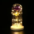 thumbnail image 3 of Abbracc Glass Bell Jar Display Dome Bamboo Base with Artificial Rose Bedside Table Lamp, 3 of 9