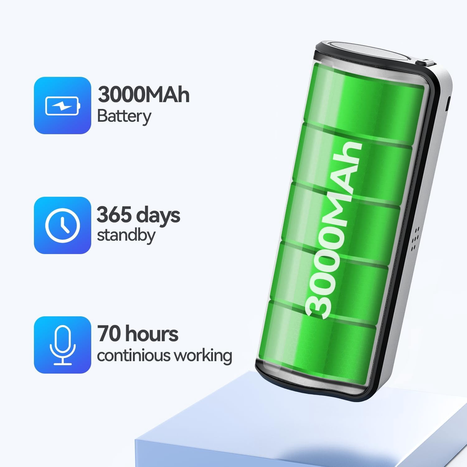 Voice Recorder, 128GB Audio Recorder, 500 Hours Continious Recording with Long Battery Life, Professional Noise Reduction, Voice Activation, HD Recording for Meetings Lectures Interviews