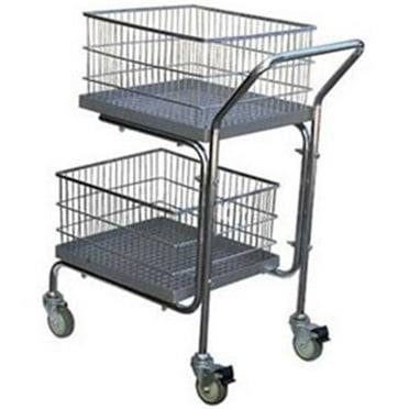 Portable Mail Cart with 2 Shelf