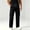 Black, variant on Mens Patch Pocket Cargo Pants Sevevn White Drawstring Elastic Waist Contrast Stitch Patch Pockets Flap Pockets Straight Leg Trousers for Casual Work Daily Wear