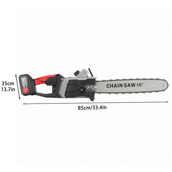 Momarys 16-Inch Cordless Chainsaw (33.5”L×13.8”W×9.8”H) - 1800W Brushless Motor, 2×4000mAh Batteries   Dual-Port Charger - Automatic Oiler for Tree Felling/Pruning/Firewood