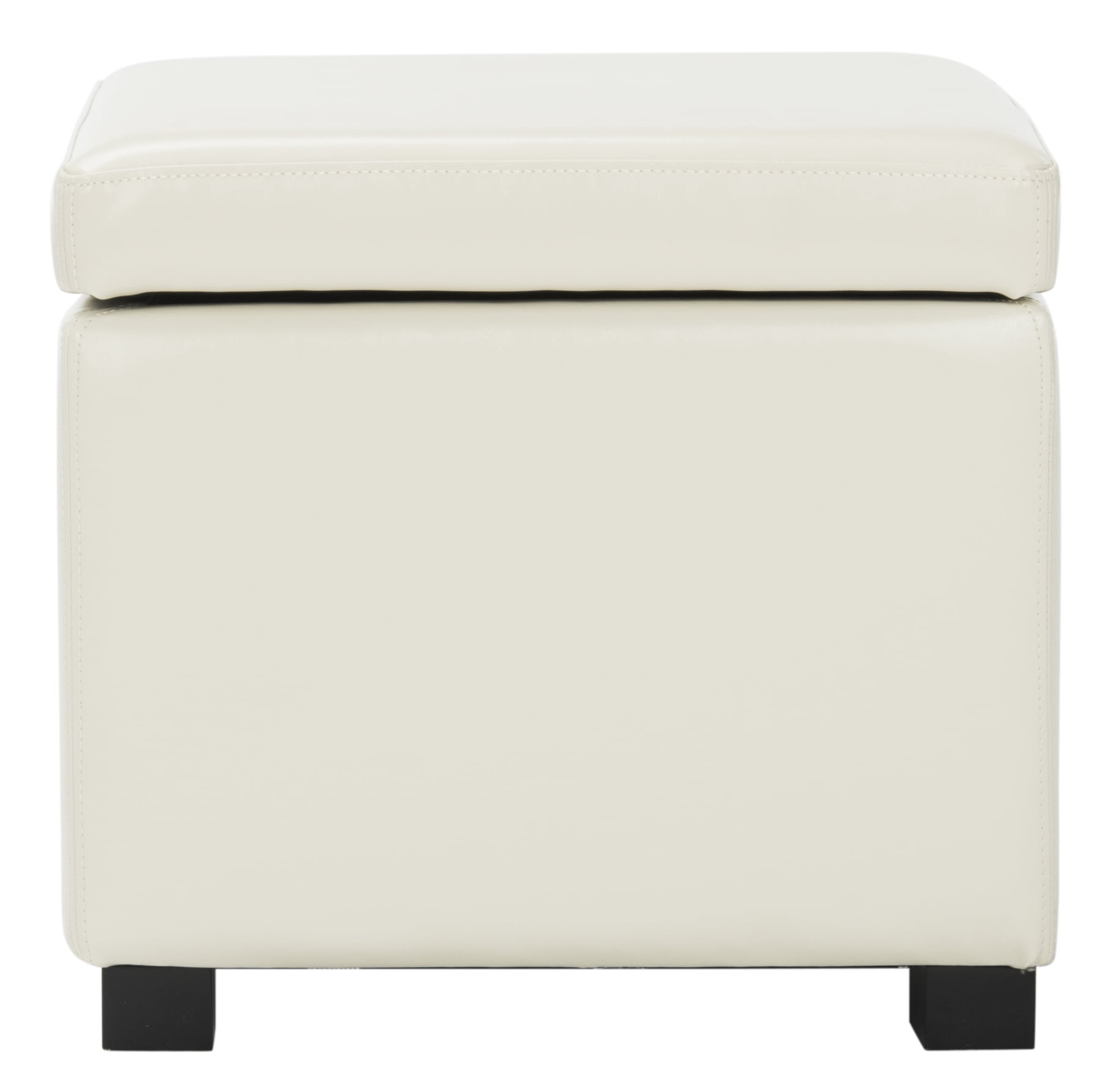 SAFAVIEH Jonathan Modern Glam Single Upholstered Flip Top Ottoman, Off-White