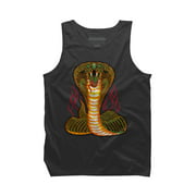 Cobra King Mens Charcoal Gray Graphic Tank Top - Design By Humans  2XL