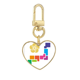 thumbnail image 1 of Llavero de metal en forma de corazón dorado, 1 of 3