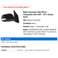 thumbnail image 2 of Right Passenger Side Mirror - Compatible with 2009 - 2012 Toyota RAV4 2010 2011, 2 of 2