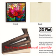 thumbnail image 4 of 2D Flat, 1pc Bohemian for Lotus Light Catcher - Square Window Hanging Decoration with Painted Flower Design, Light Reflector for, Wedding Garden Party Decor - Ideal Gift Suitable for Weddings, Par, 4 of 9