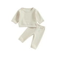 thumbnail image 1 of ZAXARRA Ensembles de Pantalons 2 Pcs pour Bébés Garçons Manches Longues Col Rond Chandails en Molleton et Pantalons Unis, 1 of 9