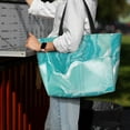 thumbnail image 3 of Ratiio Teal Turquoise 1 Print Large Capacity Beach Travel Bag, Polyester Waterproof Tote Bag with Zipper for Vacation and Daily Use, 3 of 6