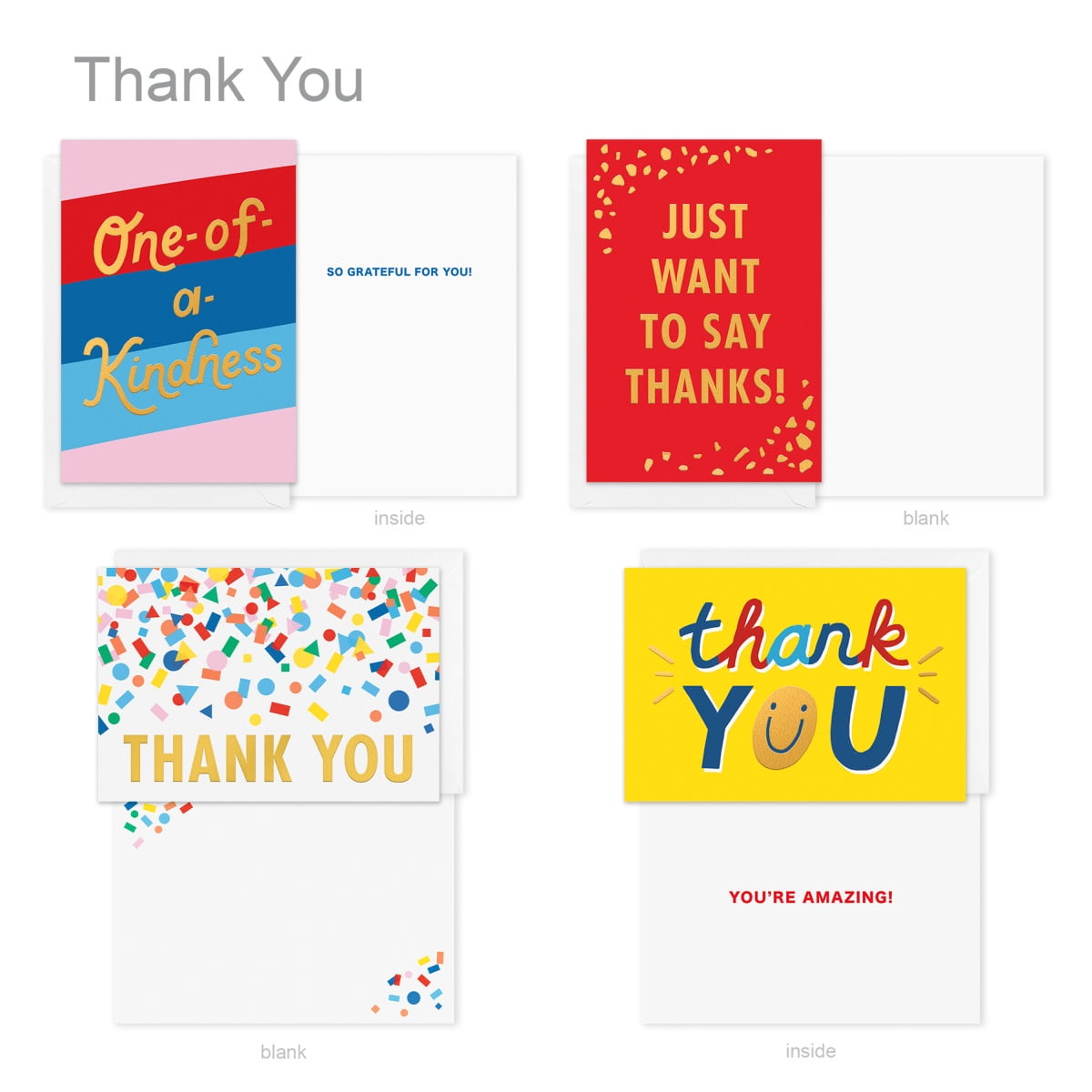 American Greetings - Assortiment de 15 cartes de remerciements avec enveloppes et cachets (Gros merci)