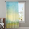 thumbnail image 4 of Turquoise Blue Ombre Sheer Curtains 45 Inches Long, Abstract Modern Art Oil Painting Light Filering Curtains, Breathable Simi Curtain Privacy Drapes for Kitchen Bathroom Small Window Treatment, 4 of 9