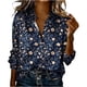 thumbnail image 3 of TaTaai Womens Casual Printed Blouse Long Sleeve Round Neck Polyester Top Lightweight Soft Asian Sizing Small Fit Gift, 3 of 5