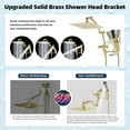 thumbnail image 2 of All Metal 10'' Rainfall Shower Head, Shower Head Combo, High Pressure Handheld Shower Wand, 4 Sprays, 16'' Adjustable Arc-shaped Extension Arm, 71'' Hose, Showerhead Holder, Brushed Gold, 2 of 17