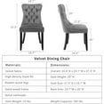 thumbnail image 3 of Glavbiku Modern High End Velvet Dining Chair Set of 2,Dining Room Rivets Chair with Metal Legs,Black, 3 of 12