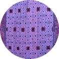 thumbnail image 1 of Ahgly Company Machine Washable Indoor Round Oriental Purple Modern Area Rugs, 4' Round, 1 of 4