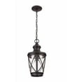 thumbnail image 3 of allen + roth Castine Bronze Craftsman Seeded Glass Lantern Led Medium Outdoor Hanging Pendant Light, 3 of 9