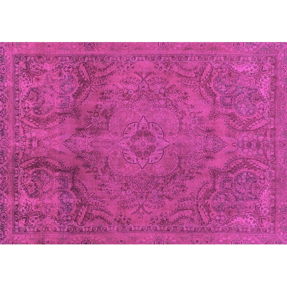 Ahgly Company Indoor Rectangle Abstract Pink Modern Area Rugs, 6' x 9'