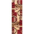thumbnail image 1 of Well Woven Barclay Arcs & Shapes Red Modern Geometric Area Rug 2'7'' X 9'6'' Runner, 1 of 1